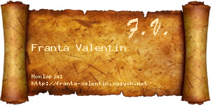 Franta Valentin névjegykártya